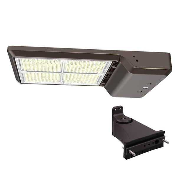 ETI LIGHTING 600-Watt Equivalent Integrated LED Bronze Area Light with Straight Arm Kit TYPE 3 Adjustable Lumens and CCT