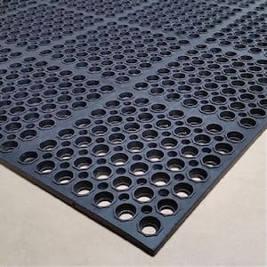 Easy clean, 35 in. x 60 in., Black, Waterproof Non-Slip 3 x 5 Indoor/Outdoor Rubber Door Mat