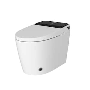 Elongated Smart Bidet Toilet 1.28GPF with Foot Sensing Auto Open/Flush, Private Cleaning, Digital Display, Heated, White