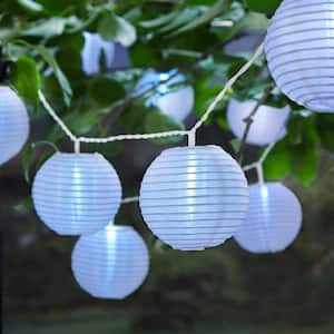 10-Light 7 ft. Outdoor/Indoor Battery Powered Paper Lantern Mini Bulb LED String Light (Multi-Color)