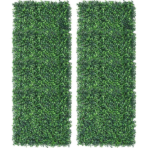 Unbranded 20 in. x 20 in. 12-Pieces Artificial Boxwood Hedge Grass Wall Panel Faux Topiary Hedge Private Screen Greenery Wall