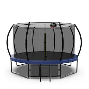 14 ft. Trampoline for Kids with Safety Enclosure Net Basketball Hoop and Ladder Easy Assembly