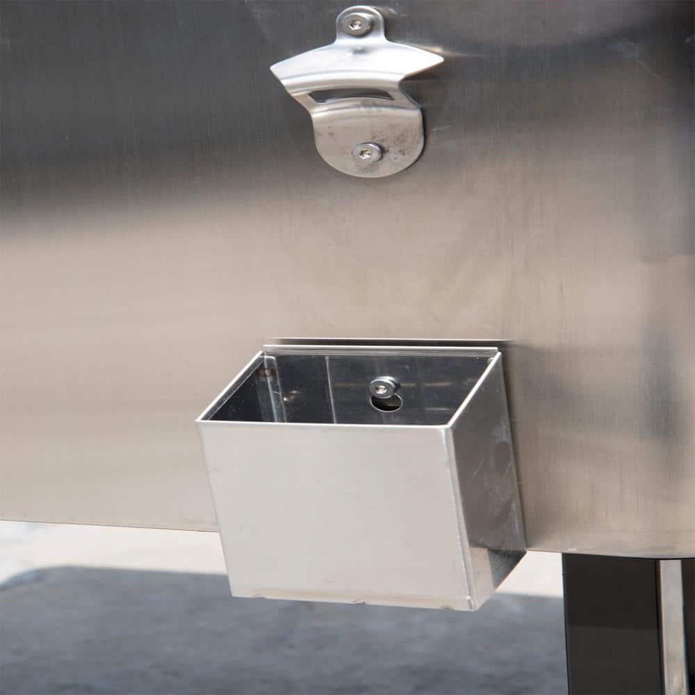 Stainless Steel Rolling Cooler Cart with Wheels and Shelf