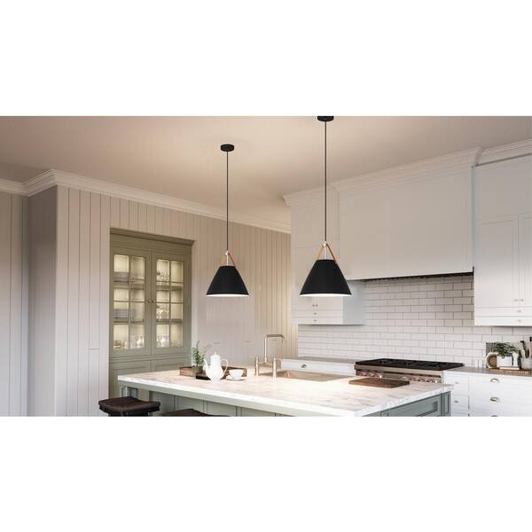 DSI Harper 1-Light Matte Black Pendant with Metal Shade DSHD19559P