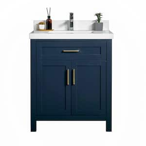 Noble House Jaeden 48 in. W x 22 in. D Bath Vanity with Carrara Marble ...