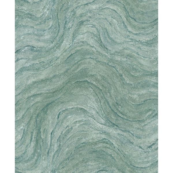 Unbranded Bricks and More Collection Green Marble Optic Matte Finish Vinyl on Non-Woven Non-Pasted Wallpaper Sample