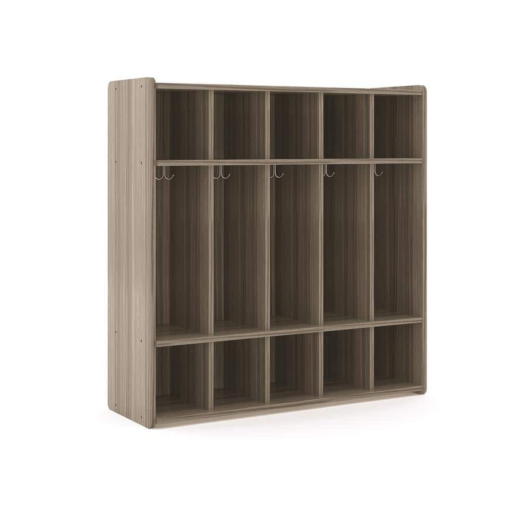 15-Compartment Preschool Floor Locker With Cubbies (Shadow Elm Gray), Clas