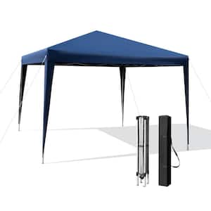 10 ft. x 10 ft. Blue Outdoor Pop-up Patio Canopy with Carrying Bag for Beach and Camp