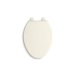 Brevia Quiet-Close Elongated Closed Front Toilet Seat in Biscuit