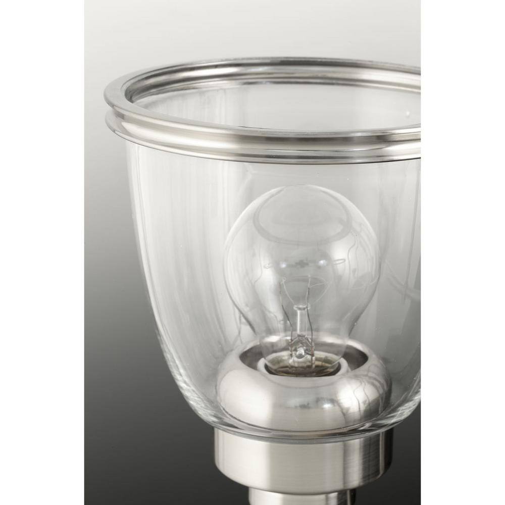 Saluda Mini Pendant Light with Clear Glass Shade in Brushed Nickel