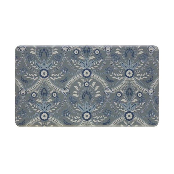 Laura Ashley Blue Floral 17.5 x 32 Anti-Fatigue Wellness Mat