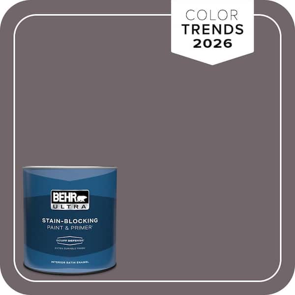 BEHR ULTRA 1 qt. #N570-5 Curtain Call Extra Durable Satin Enamel Interior Paint & Primer