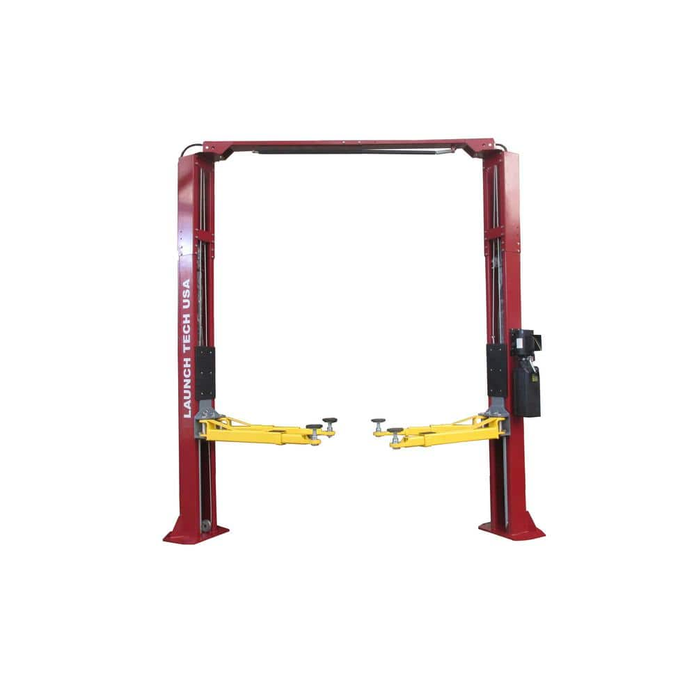 Clear Floor 10,000 lbs. Asymmetric Car Lift ALI Certified in Red -  Launch, TLT210-XT-R