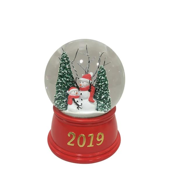 Home Accents Holiday 5 in. Christmas Snowman Snowglobe with LED Lights