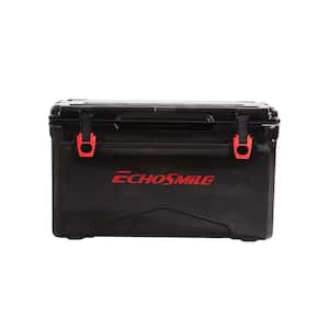 40 qt. Food and Beverage Black and Red Buckle Outdoor Cooler Insulated Box Chest Box Camping Cooler Box