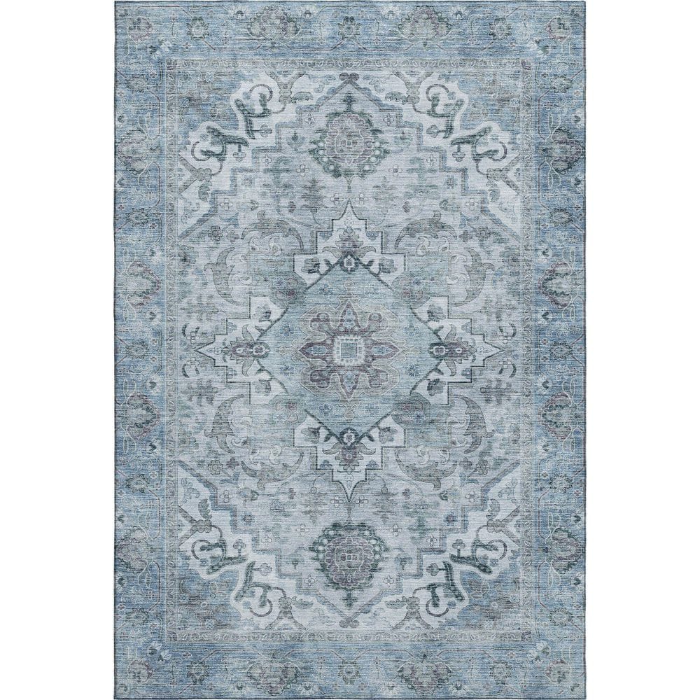 Mayfield Premium Machine Washable Abstract AMF2164 Sky 3 ft. x 5 ft. Area Rug price history on PriceWatchPro