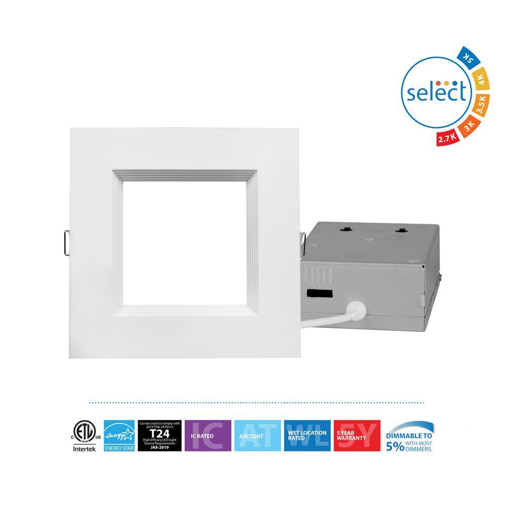 6'' White Selectable Color Temperature Dimmable LED Recessed Lighting Kit
