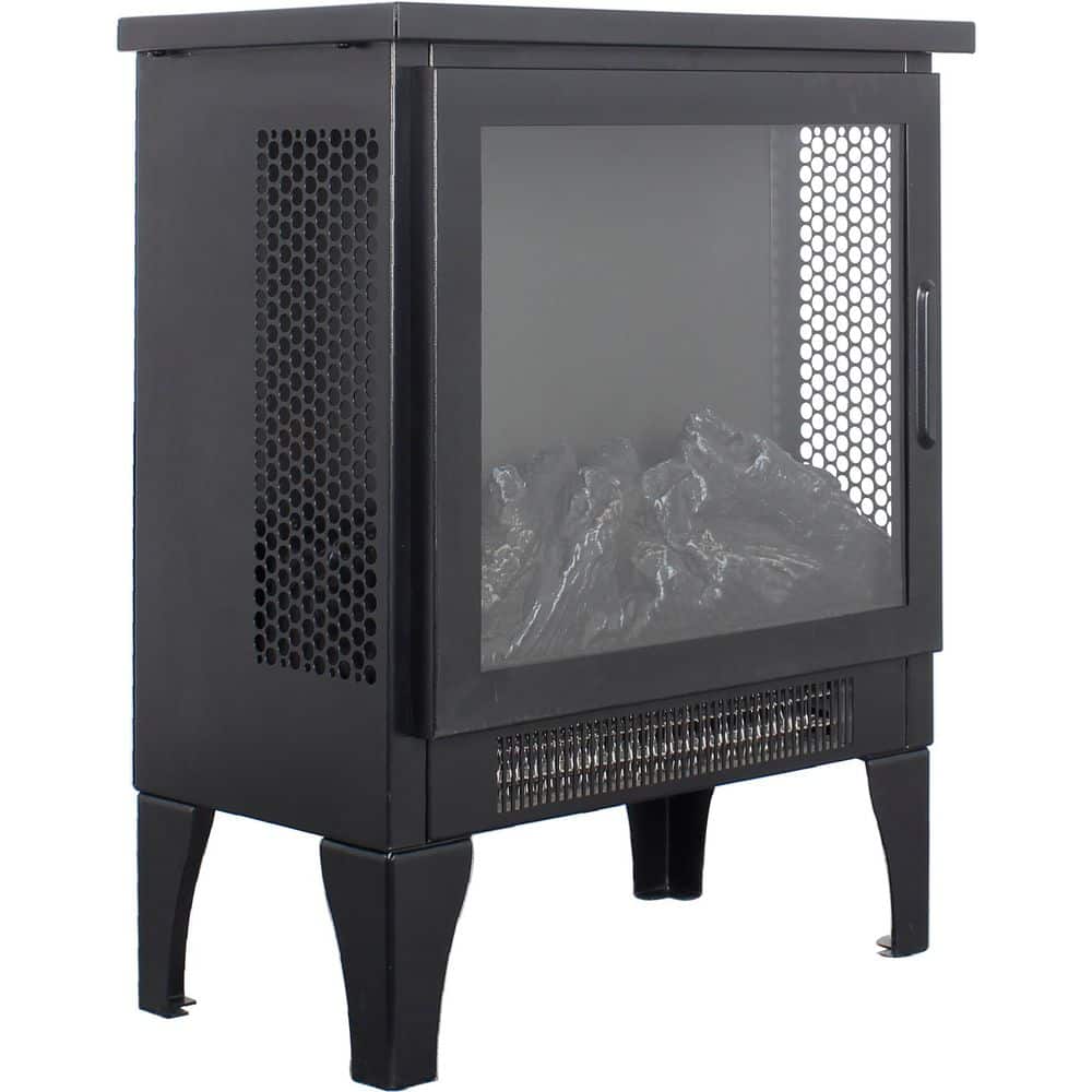 14.2 in. 1400-Watt Black 5000 BTU Freestanding Electric Fireplace Utility Convection Infrared Space Heater price history on PriceWatchPro