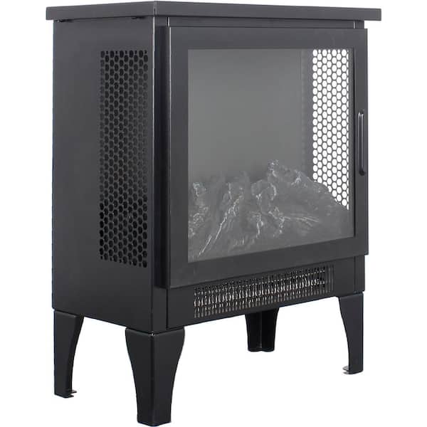 14.2 in. 1400-Watt Black 5000 BTU Freestanding Electric Fireplace Utility Convection Infrared Space Heater