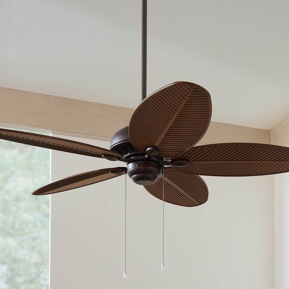 Ren 52" Roman Bronze Outdoor Ceiling Fan with American Walnut Blades