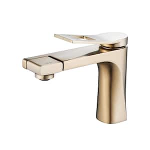 Single-Handle Single Hole Faucet Bathroom Faucet in Gold