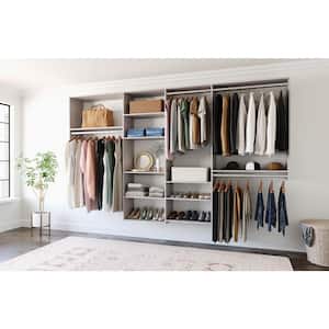 Dual Tower 96 in. W - 120 in. W Basic Rustic Grey Wood Closet System