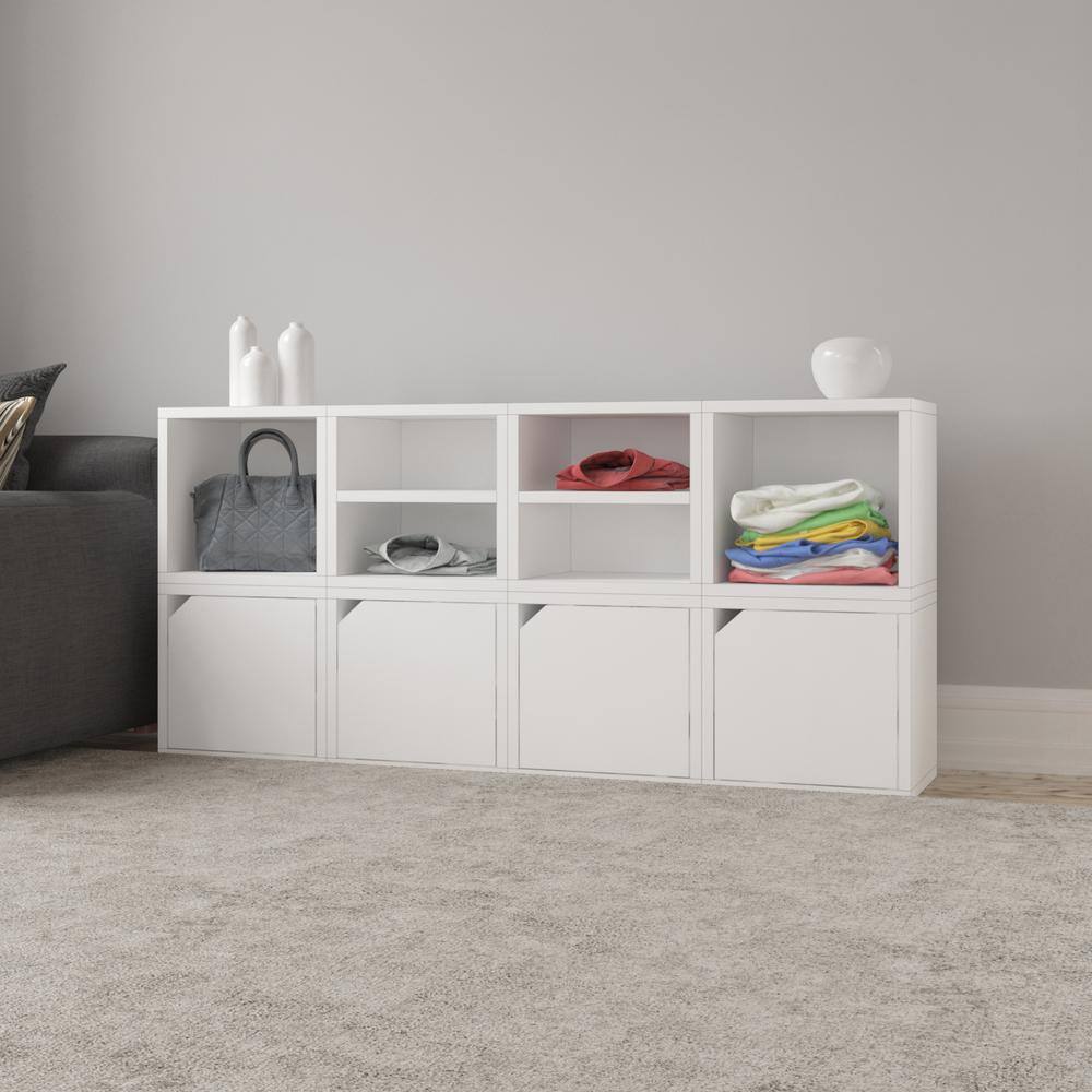 Modular Connect White Storage Cube with Door and Shelf