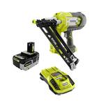 ONE+ 18V Cordless AirStrike 15-Gauge Angled Finish Nailer with HIGH PERFORMANCE 4.0 Ah Battery and Charger Kit