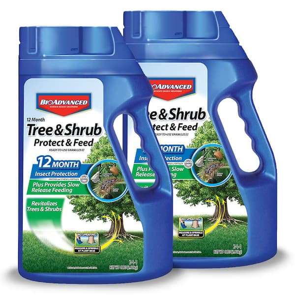 BIOADVANCED 4 lbs. Ready-to-Use Tree and Shrub Protect and Feed Granules (2-Pack)