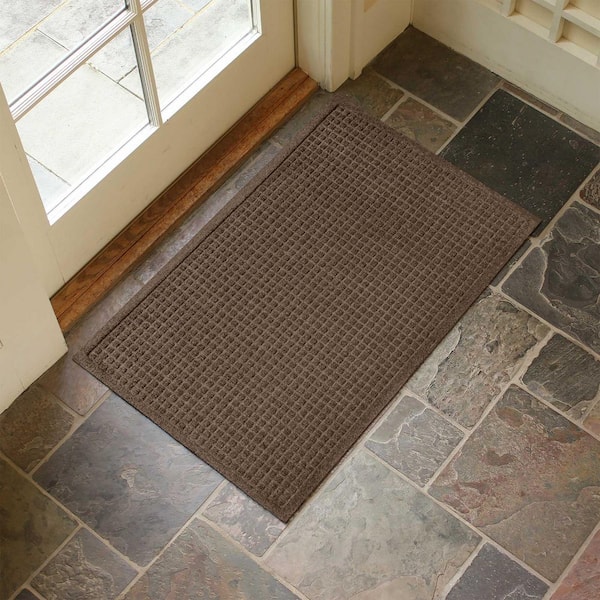 Waterhog Squares 23 in. x 35 in. PET Polyester Indoor Outdoor Door Mat Dark Brown
