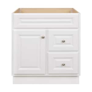 Hampton 30 in. W x 21 in. D x 33.5 in. H Bath Vanity Cabinet without Top in White