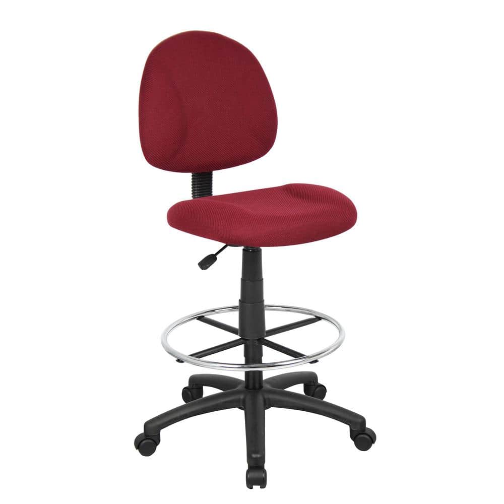 Burgundy Armless Drafting Stool