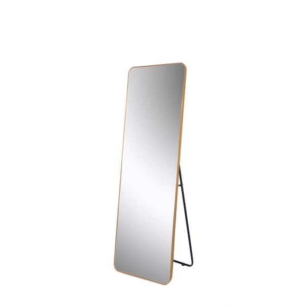 HUOVTR Sdkoa 63 in. H x 20 in. W Gold Modern Style Metal Frame Floor Mirror