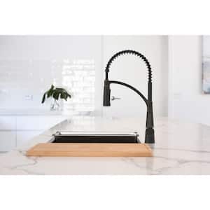 Brenner Commercial Style Single-Handle Pull-Down Sprayer Kitchen Faucet in Oil Rubbed Bronze Finish