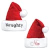 Amscan Zipfelmützen Set 'Naughty And Nice' – 2 Stück, Rot-weiß, Für Erwachsene, Weihnachtsmütze Mit Stickerei