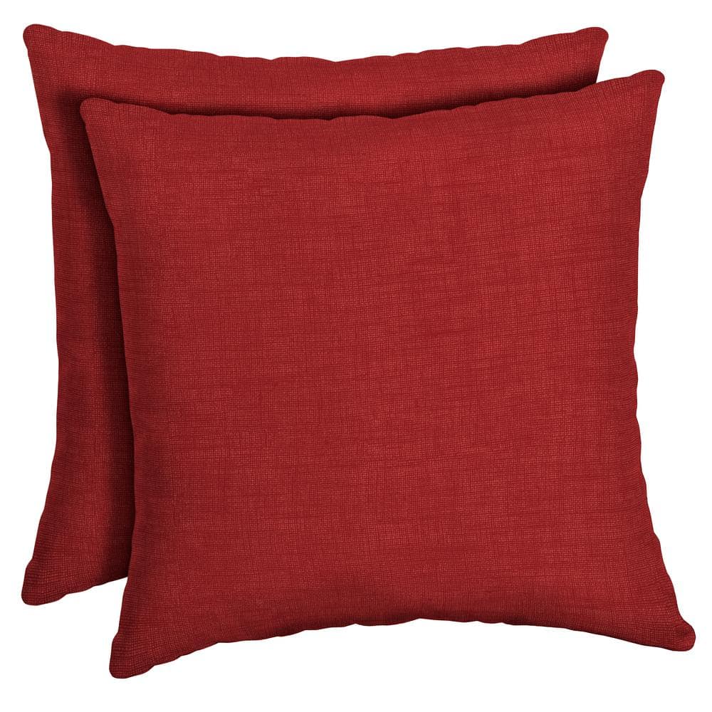 2pk 16"x16" Arden Outdoor Square Throw Pillow Ruby Red Leala Texture: Patio Cushion, Machine Washable, UV Resistant