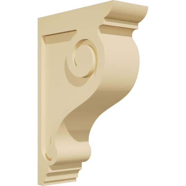 Ekena Millwork Standard Scroll 3 in. W x 12 in. H x 8 in. D Signature Urethane Polyurethane Corbel