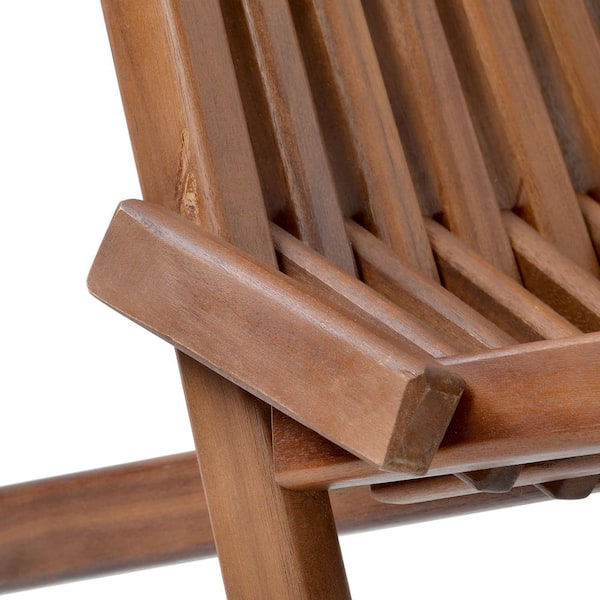 SUNRINX Rustic Folding Acacia Wood Outdoor Lounge Chair Relaxing