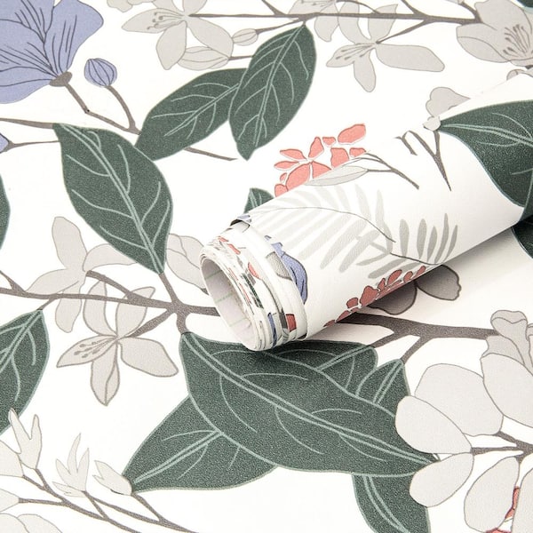 ilemong Peel and Stick Wallpaper Roll Removable Vinyl Wallpaper Floral Contact Paper 17.32 in. x 32.80 ft. for Home Decoration
