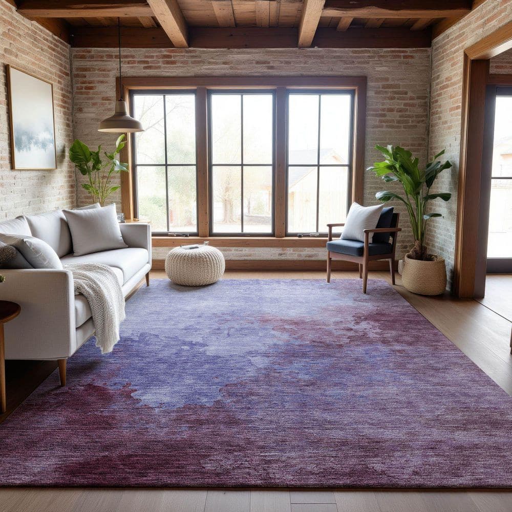 Mayfield Premium Machine Washable Abstract AMF1138 Purple 8 ft. x 10 ft. Area Rug price history on PriceWatchPro