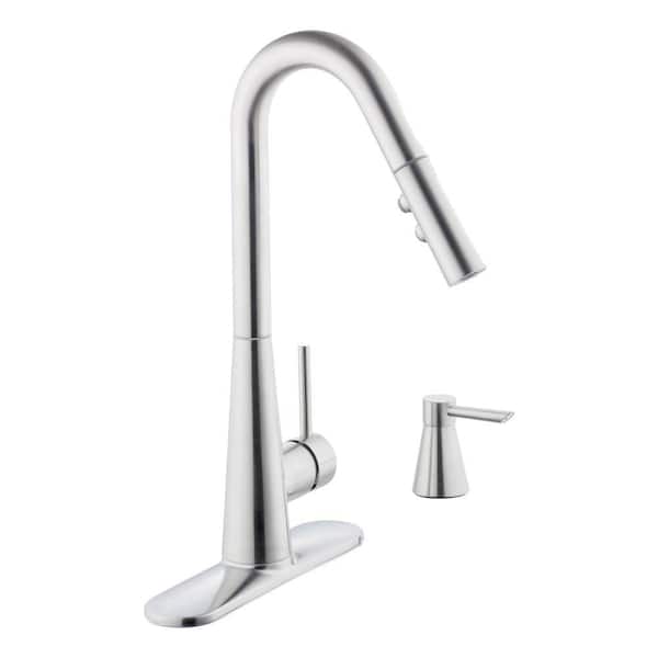 Glacier Bay 950 Series Single-Handle Pull-Down Sprayer Kitchen Faucet with Soap Dispenser in Stainless Steel