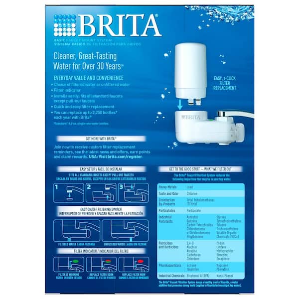 Brita COMINHKR063772 Tap Faucet Water, Includes:1 System+2 Filters, White