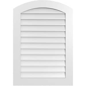 28 in. x 40 in. Arch Top Surface Mount PVC Gable Vent: Functional with Standard Frame