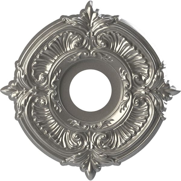 Ekena Millwork 13" O.D. x 3-1/2" I.D. x 3/4" P Attica Thermoformed PVC Ceiling Medallion (Fits Canopies up to 5") in Aged Dark Steel