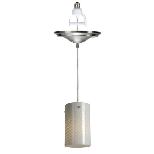 Worth Home Products Brushed Nickel Finish with White Glass Instant Pendant Light Conversion Kit-DISCONTINUED