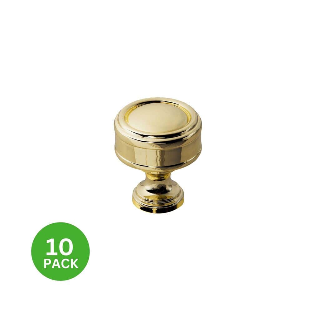10-Pack Paris 1-1/4 in. (32 mm) Traditional Polished Gold Round Cabinet Knob price history on PriceWatchPro