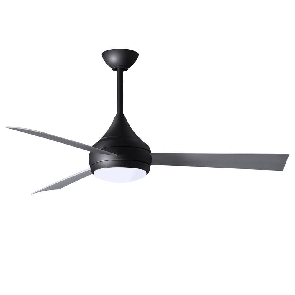 Matthews Fan Company Donaire 52 in. Integrated LED Indoor/Outdoor Black Ceiling Fan with Remote Control Included -  DA-BK-BS