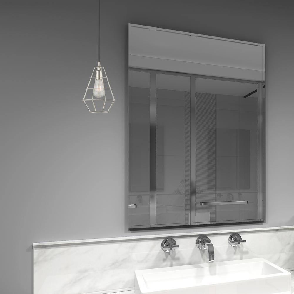 Brushed Nickel Geometric Mini Pendant Light for Indoor/Outdoor