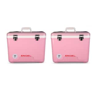 30 qt. 48-Can Lightweight Insulated Cooler Drybox, Pink (2-Pack)