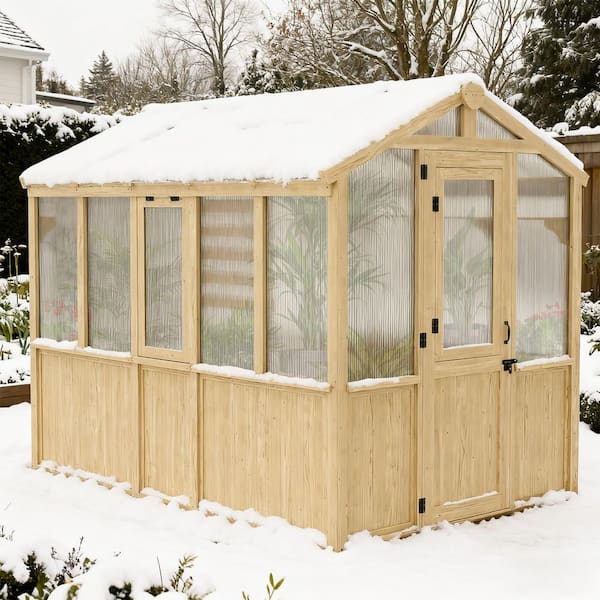 COOS BAY 6.7 ft. W x 9.7 ft. D x 7.7 ft. H Wooden Greenhouse Walk